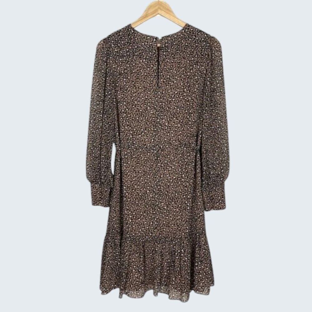 LK BENNETT DAKOTA ANIMAL PRINT CHIFFON LONG SLEEVE DRESS - Picture 7 of 11